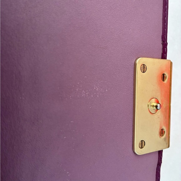 Coach Plum Leather Wallet with Gold Clasp - Picture 9 of 12